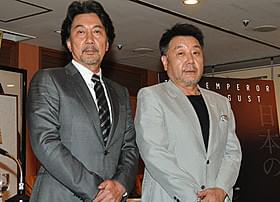 (左から)阿南惟幾陸相への思いを語った役所広司、原田眞人監督「日本のいちばん長い日」