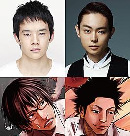 「セトウツミ」主演の池松壮亮と菅田将暉 下段は原作のキャラクター「セトウツミ」