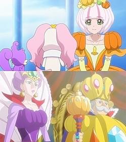 オリジナルキャラクターのパンプルル姫(上) パンプキン王国の王と王妃「映画Go!プリンセスプリキュア Go!Go!!豪華3本立て!!!」