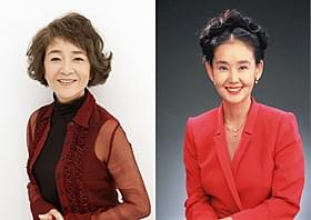 高倉健さん追悼上映で舞台挨拶に登壇する 倍賞千恵子(左)と中野良子「幸福の黄色いハンカチ」