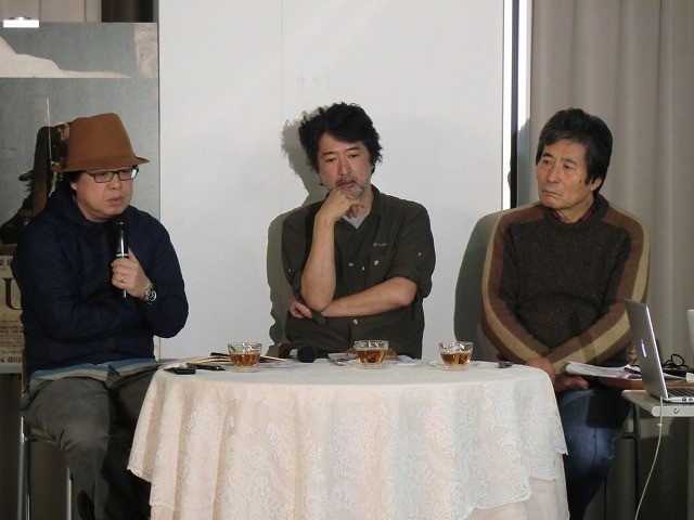 （右から）小栗康平監督、 美術家の会田誠氏、美術批評家の椹木野衣氏