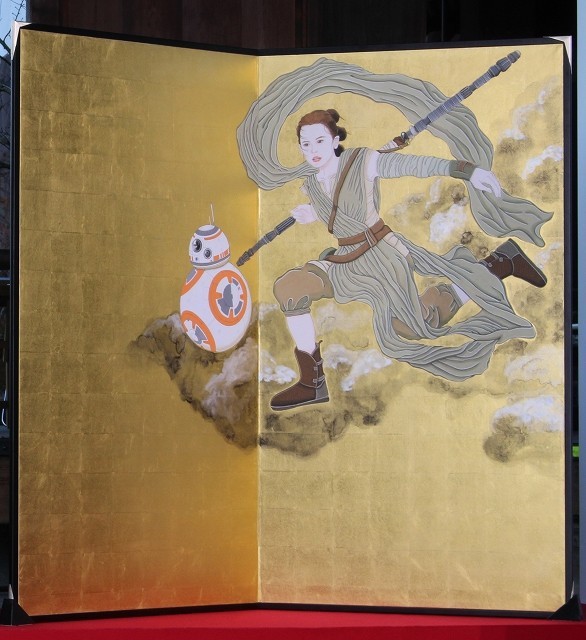 「スター・ウォーズ」屏風が京都でお披露目！レイ＆BB-8＆カイロ・レンが風神雷神に - 画像2