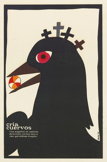 「カラスの飼育」（1976年／スペイン／カルロス・サウラ監督） ポスター：エドゥアルド・ムニョス・バッチ（1977年）