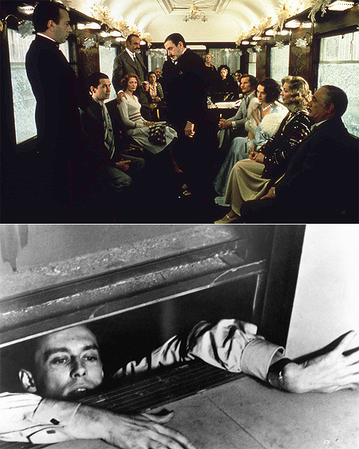 2月19日まで上映中の「オリエント急行殺人事件」（上）と 「死刑台のエレベーター」（下）
