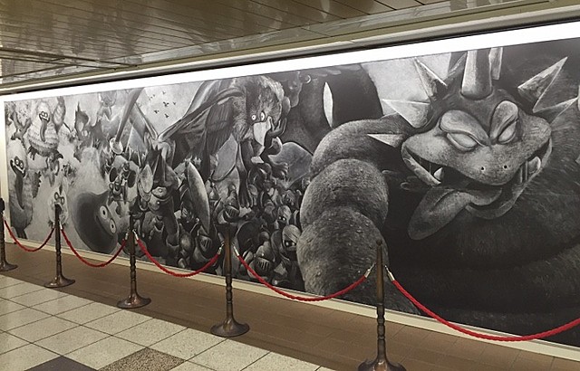 ドラクエ30周年&新作発売記念 新宿駅に14メートルの巨大黒板アート - 画像1