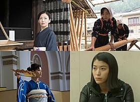 一人二役に挑んだ松雪泰子とそれぞれの 娘に扮した橋本愛と成海璃子「古都」