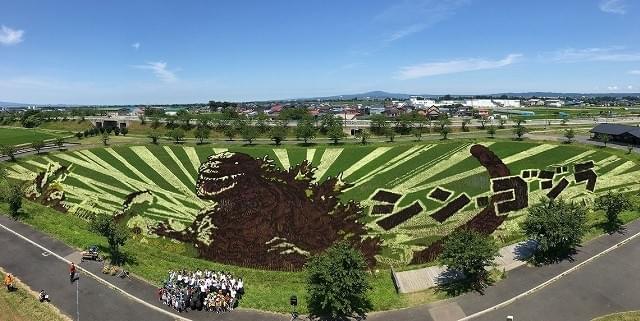 「シン・ゴジラ」が青森・田んぼアートとコラボ！広大な水田に怪獣王現る