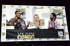 コミコンに参加した(左から)ウィル・スミス、 マーゴット・ロビー、ジャレッド・レト「スーサイド・スクワッド」