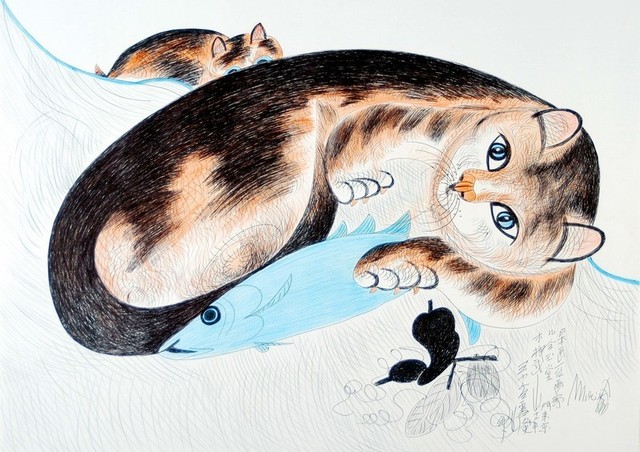 猫がいっぱい！ 「ミリキタニの猫」路上の日系人画家が描いた猫絵画一挙公開 - 画像3