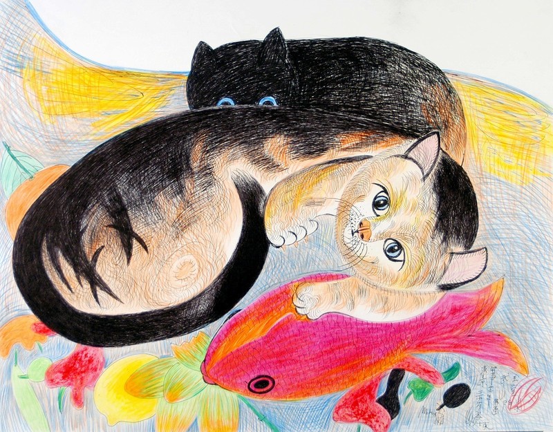 猫がいっぱい！　「ミリキタニの猫」路上の日系人画家が描いた猫絵画一挙公開