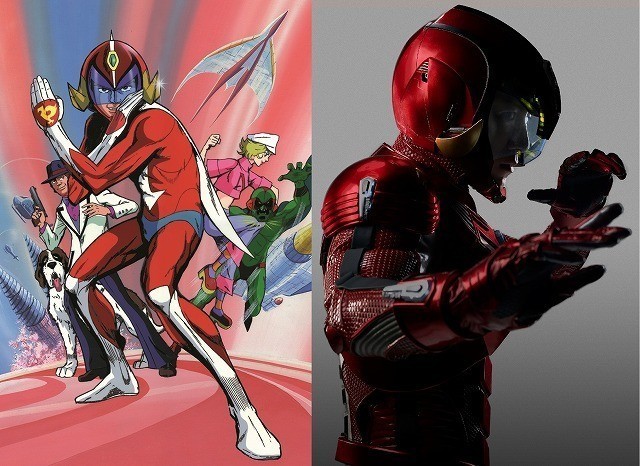 「破裏拳ポリマー」TVアニメ版(左)と実写版(右)