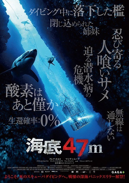 ホオジロザメがうごめく深海に真っ逆さま！「海底47m」8月12日公開