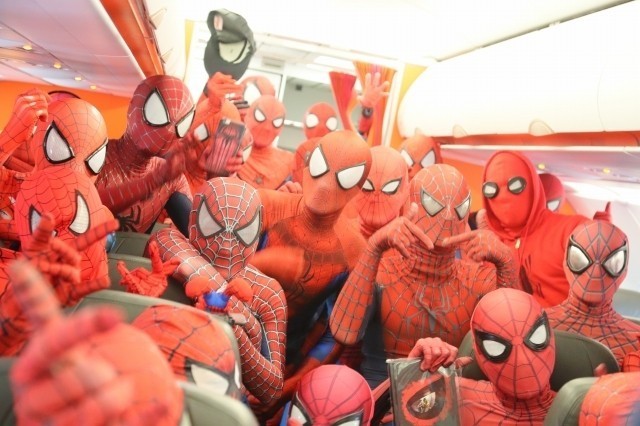 世界初、スパイダーマン仕様の“スパイダージェット”が運行開始！40人のコスプレイヤーが歓喜 - 画像8