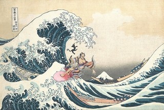阿部寛が江戸の荒波でサーフィン！「のみとり侍」“笑撃”のビジュアル披露