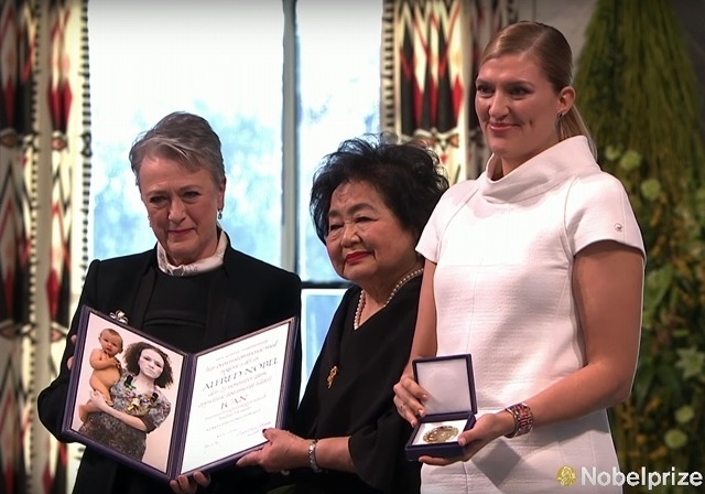 17年12月、サーロー節子が所属する国際NGO「核兵器廃絶国際キャンペーン」がノーベル平和賞受賞