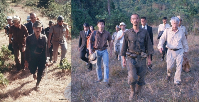 （左）30年ぶりにジャングルから出た小野田寛郎さん （右）『ONODA 一万夜を越えて』劇中写真