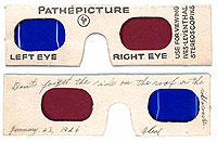 1926年当時のアナグリフ方式の眼鏡