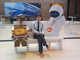 筆者近影 「WALL・E／ウォーリー」の取材で訪れたピクサー社にて