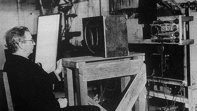 【図1】ジョン・ロジ・ベアードによる3Dテレビ伝送実験(1927)