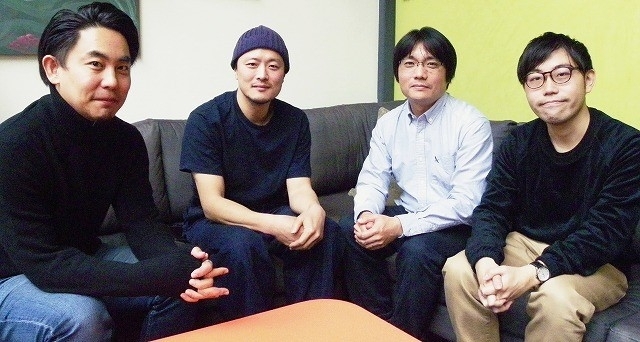 左から筆者、俳優の金子岳憲さん、杉田協士監督、配給協力・宣伝の髭野純さん