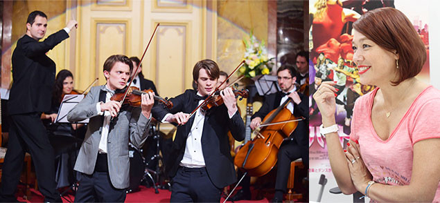 LiLiCo（右）はパーティでのバイオリン対決（左）をお気に入りシーンに挙げる